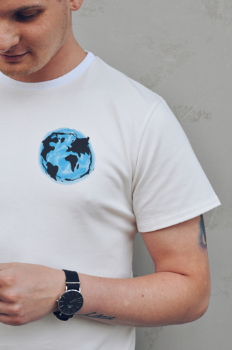 Biobavlněné unisex tričko South Elements s potiskem Země.